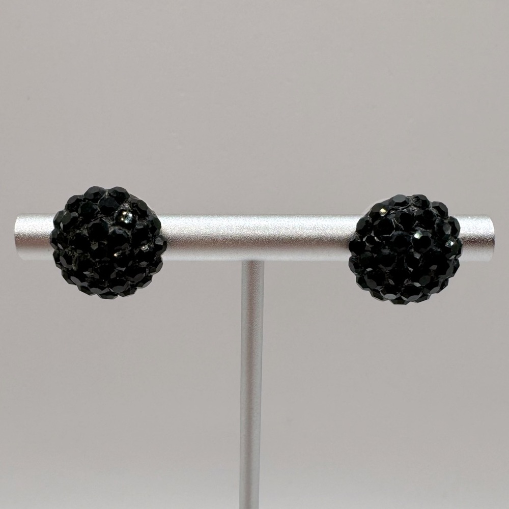 VINTAGE Black Crystal Earrings